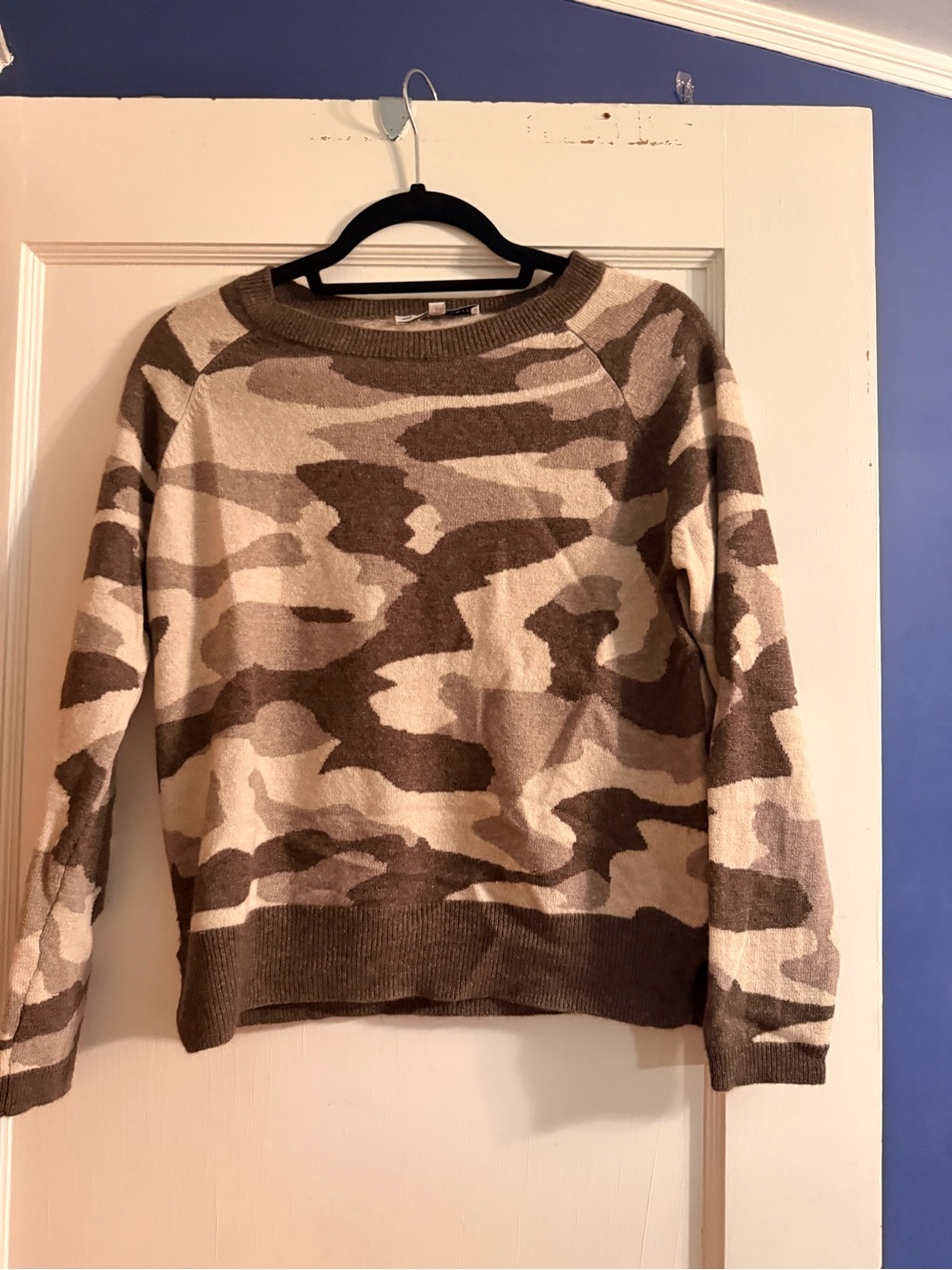 The Cashmere Project Camouflage Crewneck Sweater - Brown & Cream